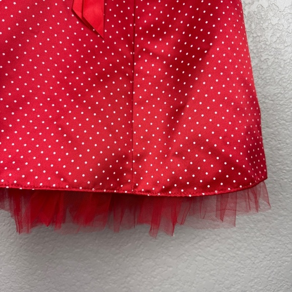 Jessica McClintock Gunne Sax Vintage Strapless Red Polka Dot Corset Dress 11/12 - Picture 4 of 9